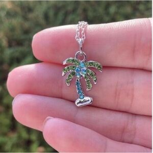 Palm Tree Necklace - Tropical Palm Tree Necklace